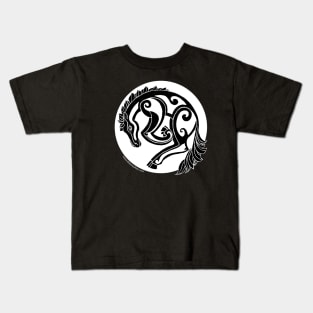 Black Horse Celtic style Kids T-Shirt